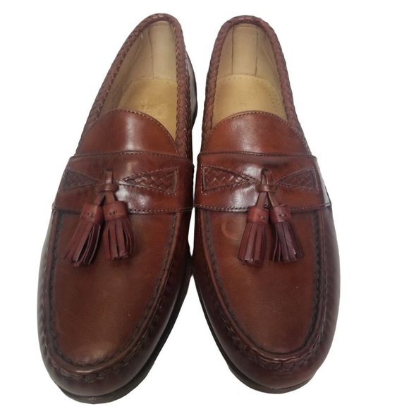 Allen Edmonds Mens 9.5D Brown Tanned Leather Slip - Picture 2 of 10